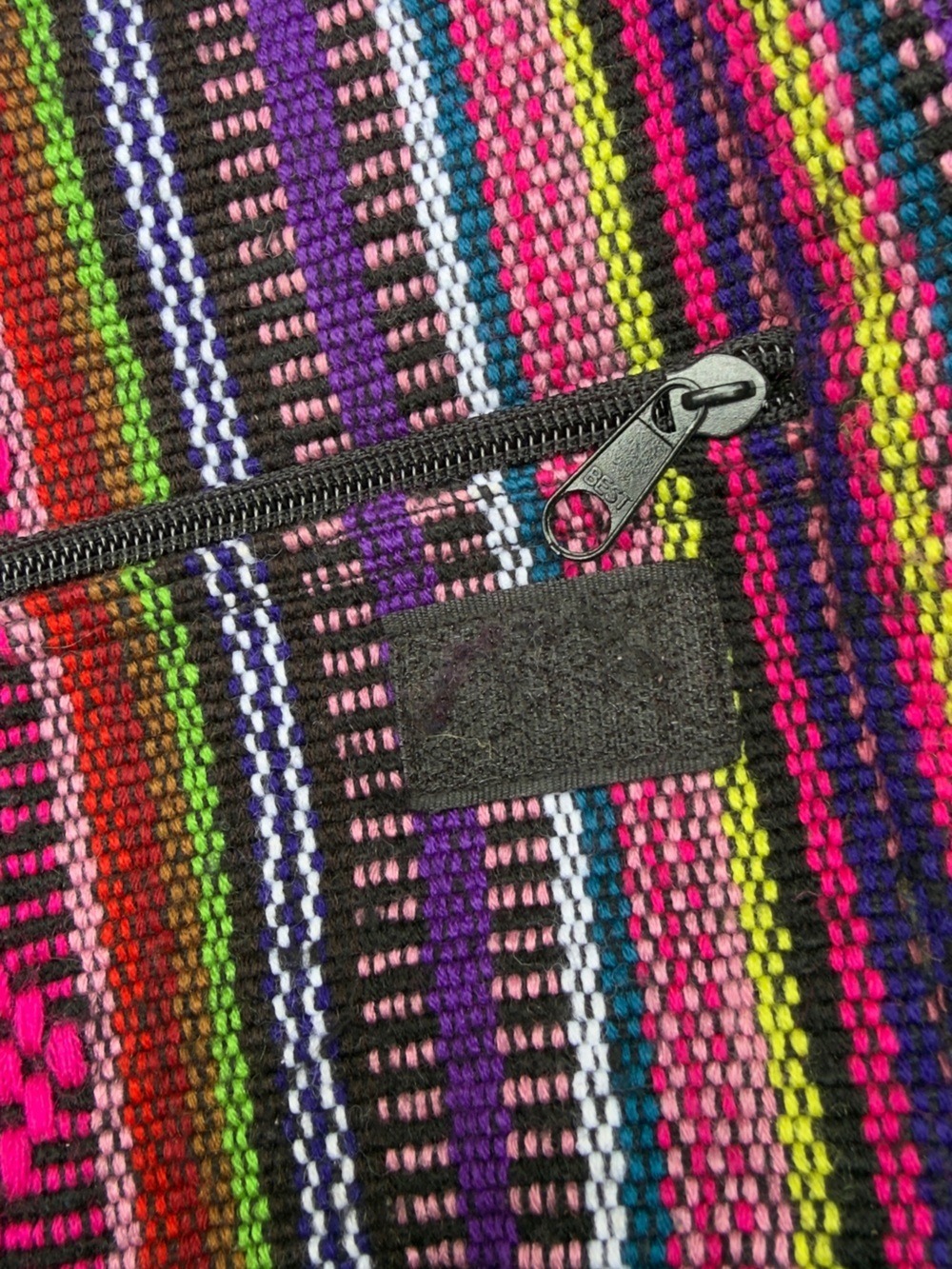 Colorful Woven Boho Crossbody Shoulder Bag Multicolor Striped Textile Purse - Picture 8 of 8